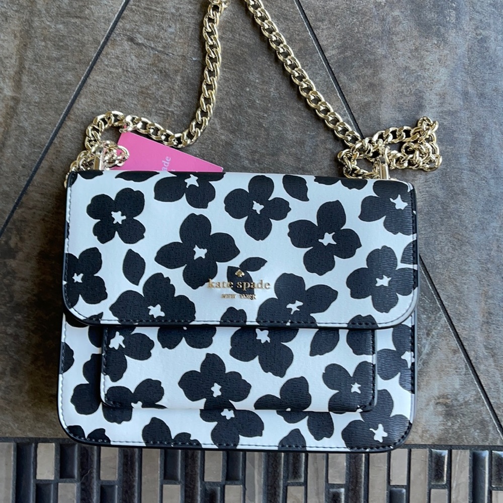 Kate Spade remi graphic blooms flap chain crossbody - Picture 1 of 16